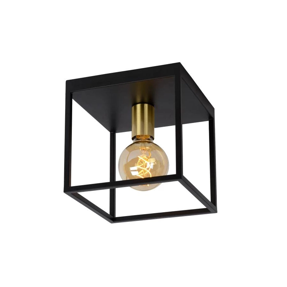Lucide RUBEN - Flush ceiling light - 1xE27 - Black - Lights Zone