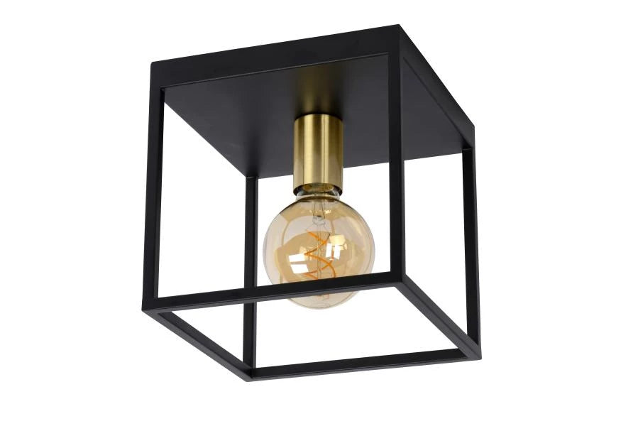 Lucide RUBEN - Flush ceiling light - 1xE27 - Black - Lights Zone