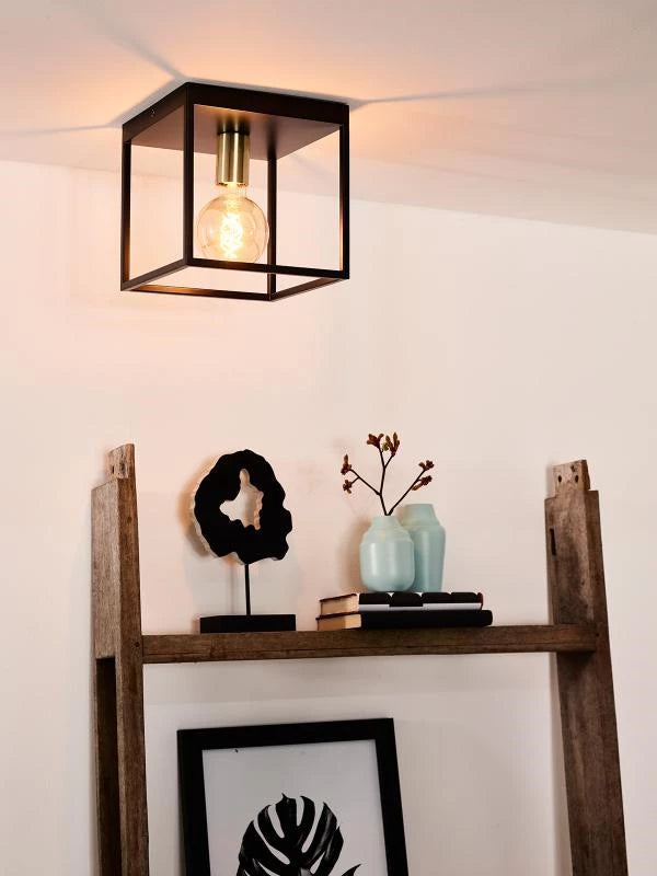 Lucide RUBEN - Flush ceiling light - 1xE27 - Black - Lights Zone