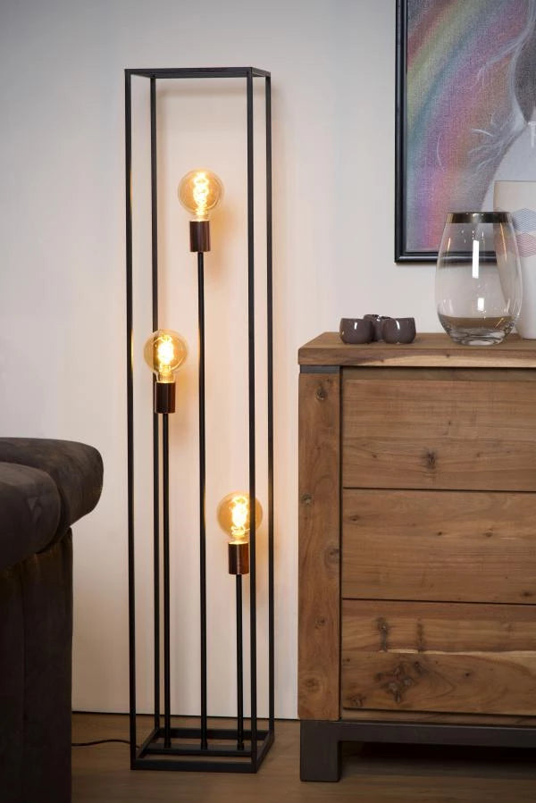 Lucide ARTHUR - Floor lamp - 3xE27 - Black - Lights Zone