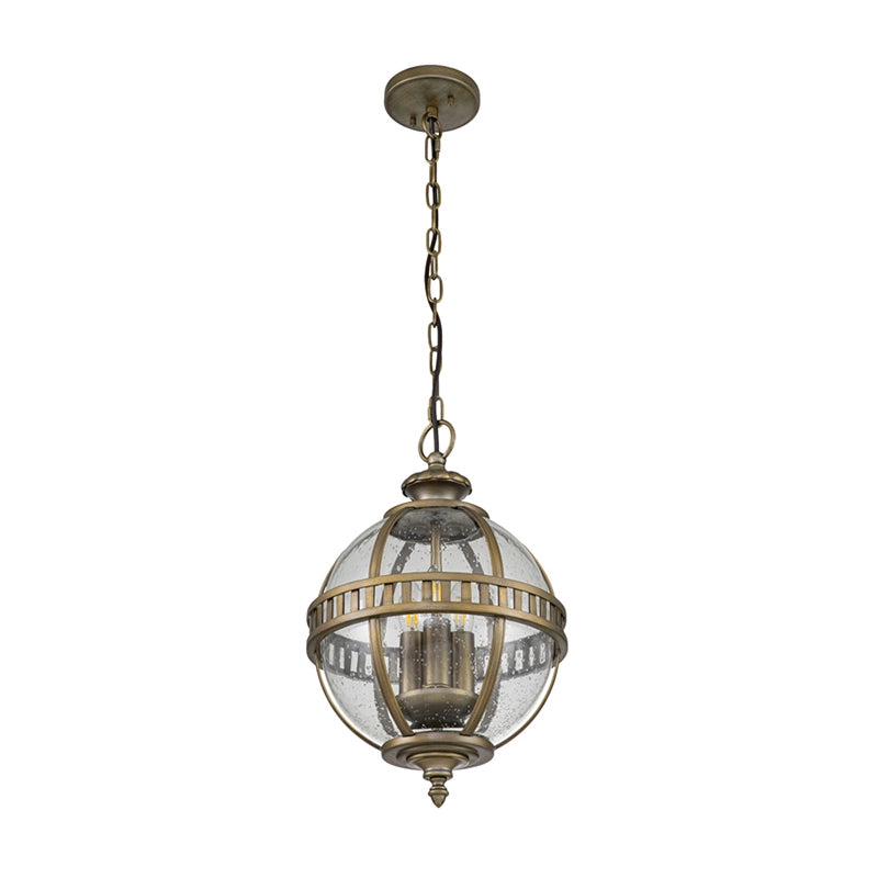 Kichler Halleron 3 Light Pendant Porch Lantern – Burnished Bronze (IP44)