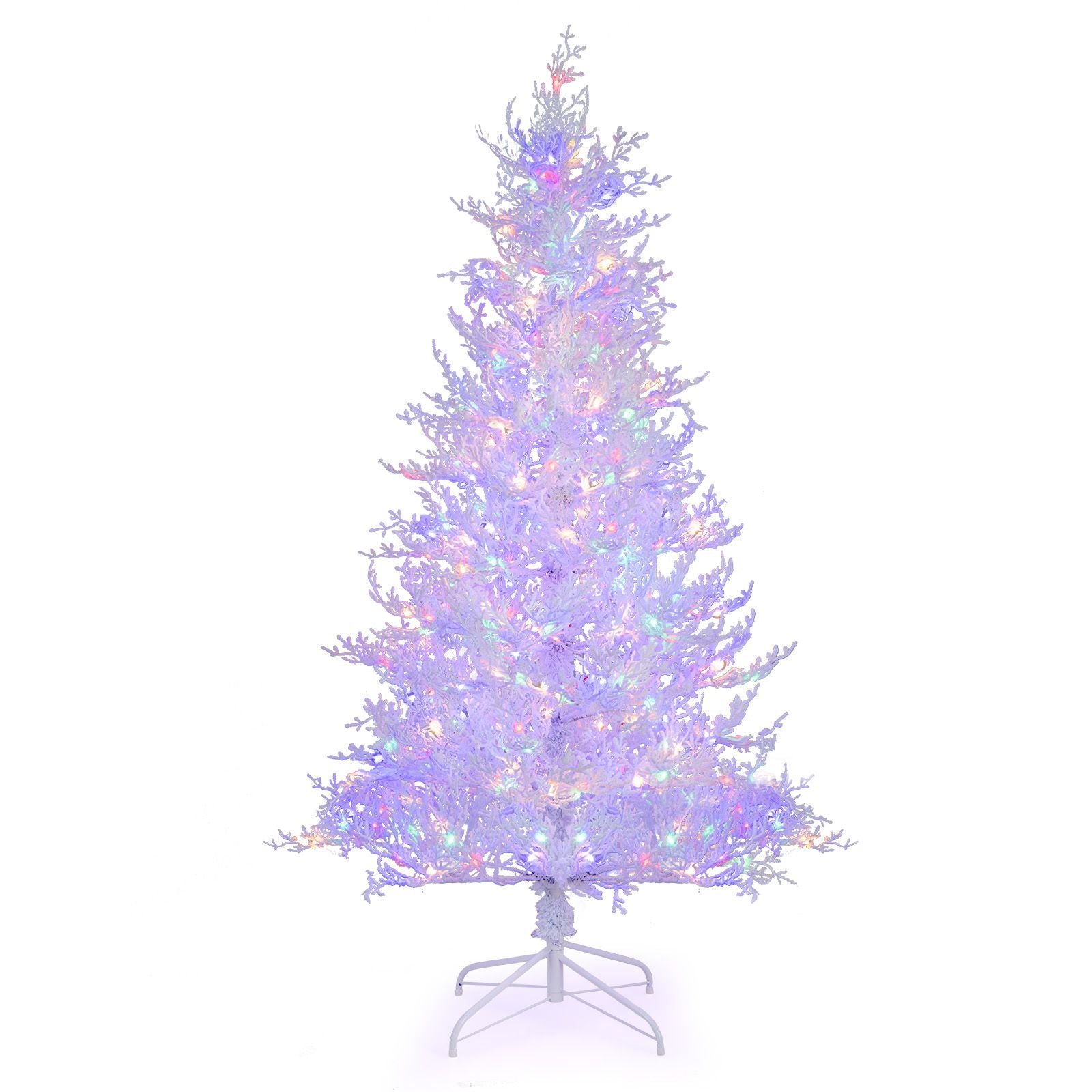 180Cm White Hinged Christmas Tree with Snow-Flocked PE Tips