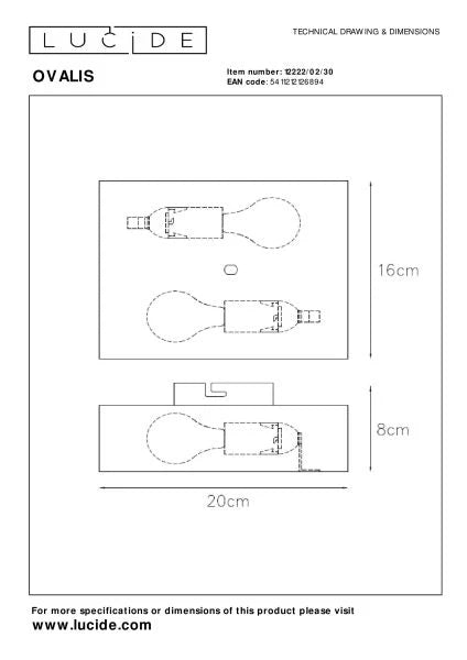 Lucide OVALIS - Wall light - 2xE14 - Lights Zone