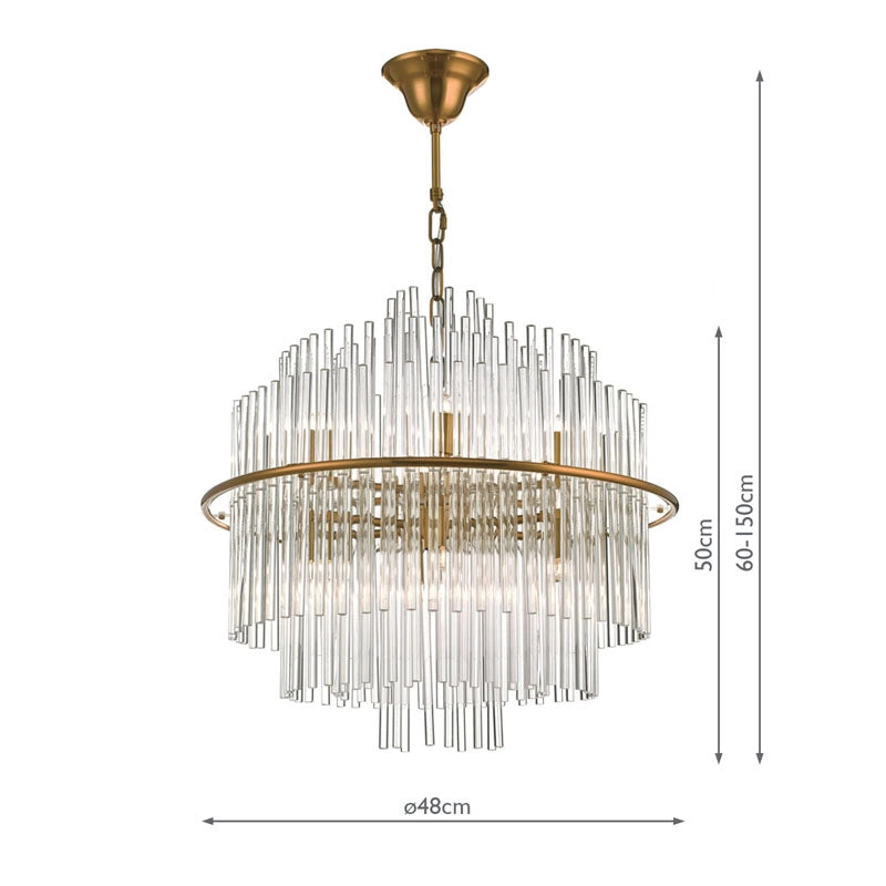 Dar Lukas Glass Chandelier - Antique Gold