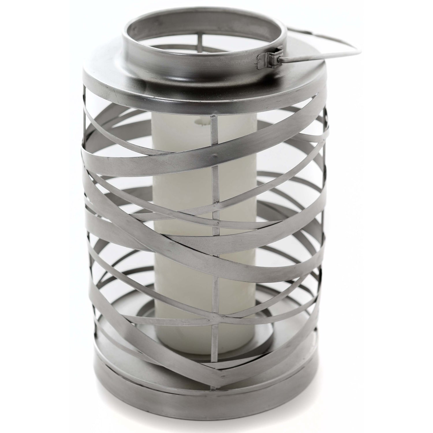 Large Antique Silver Ribbon lantern - Lights Zone