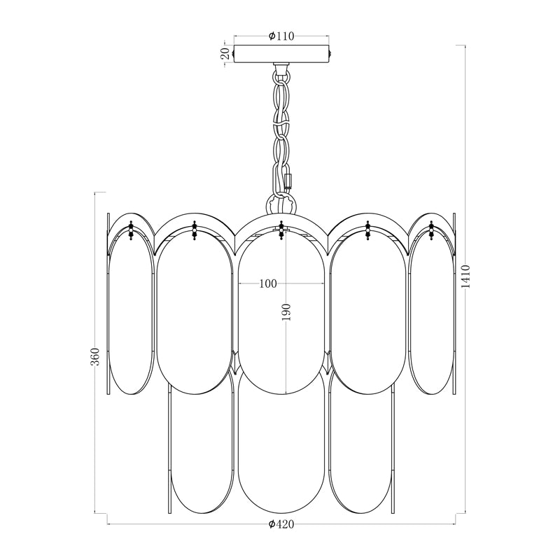 Wisteria Maison Clear Glass Chandelier – Antique Brass