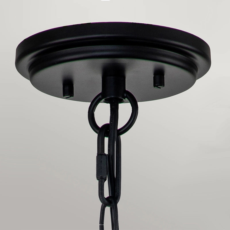 Hinkley Huntersfield 3 Light Large Pendant Porch Lantern – Black with Clear Seeded Glass (IP44)