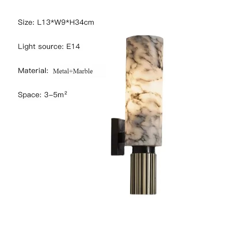 Luxury Marble Wall Lamp Nordic Led Lamp Dining Room Stairs Bedside Natural Sconce Creative Bedroom Wall Lamp Art Home Decor