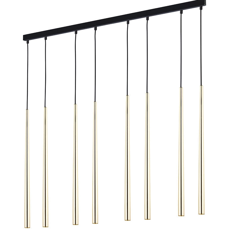 Edit Stream 8 Light Bar Ceiling Pendant – Black & Gold