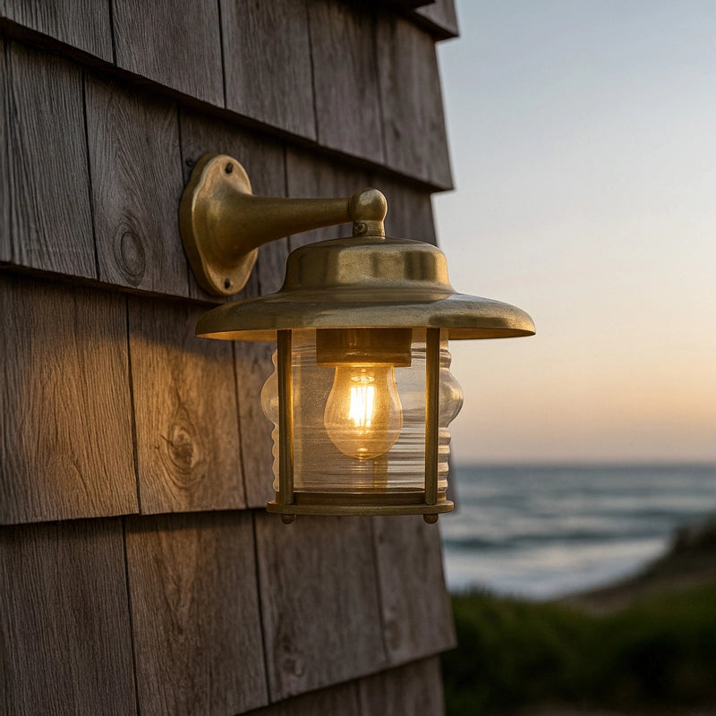 Westport Nantucket Coastal Outdoor Wall Light – Brass