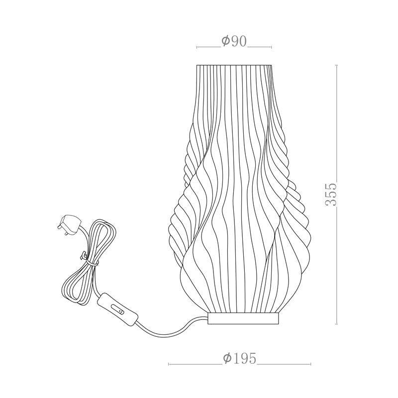 Wisteria Cloud Fibreglass Table Lamp – White