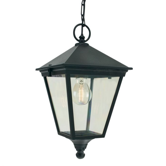 Norlys Turin Pendant Porch Lantern – Black (IP44)