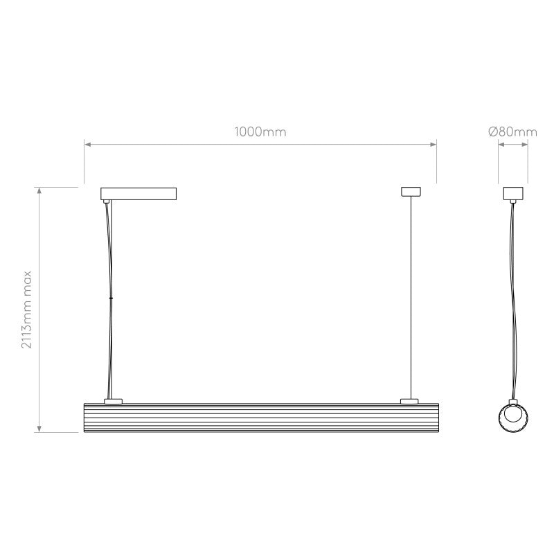 Astro io Pendant 1000 LED Bar Ceiling Pendant – Matt Black