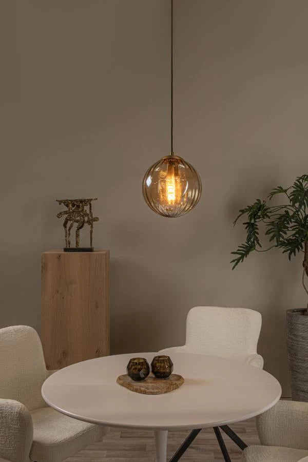 Lucide MONSARAZ - Pendant light - Ø 25 cm - 1xE27 - Amber - Lights Zone