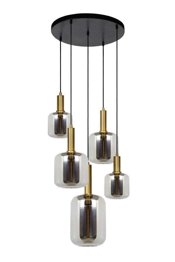 Lucide JOANET - Pendant light - Ø 66 cm - 5xE27 - Smoke Grey - Lights Zone