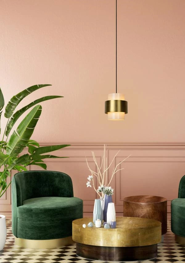 Lucide FIRMIN - Pendant light - Ø 20 cm - 1xE27 - Matt Gold Brass - Lights Zone