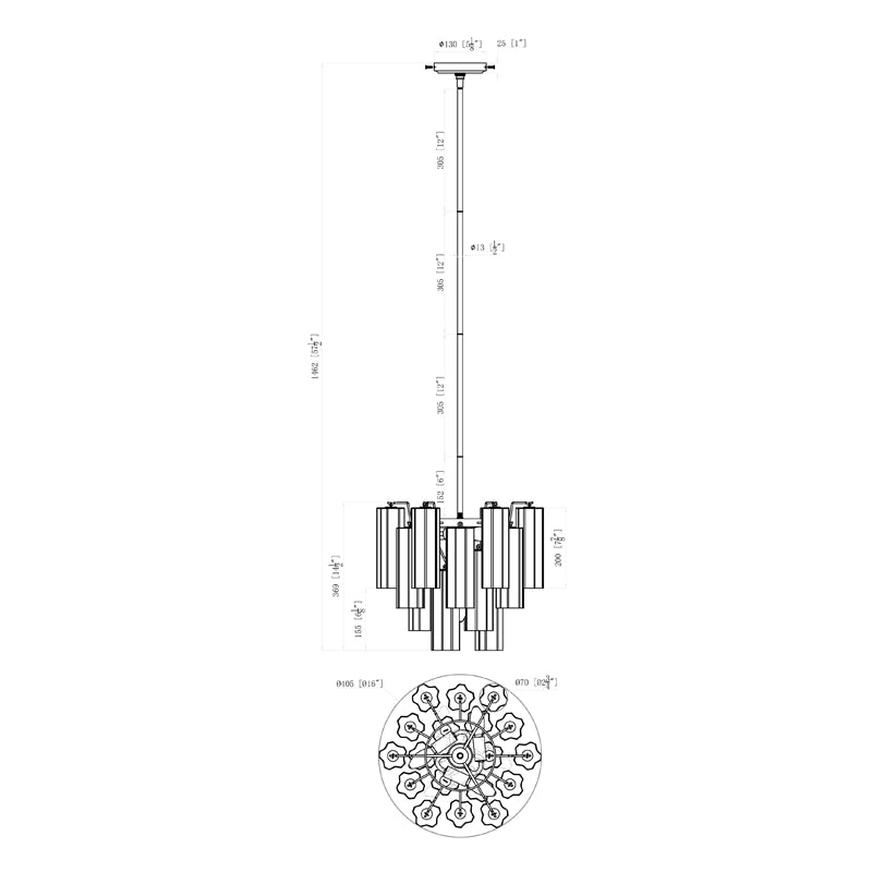 Wisteria Clodagh Glass Chandelier – Brown