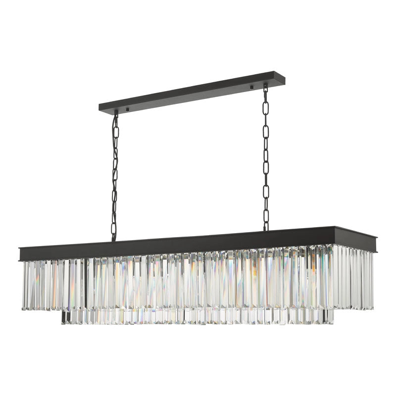 Dar Celeus 6 Light Crystal Bar Pendant Light – Black