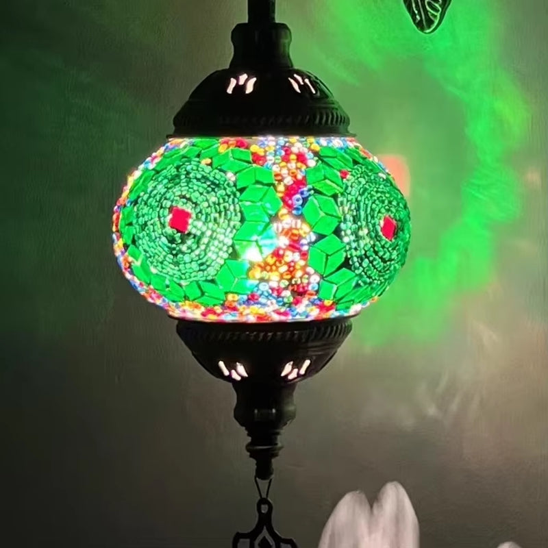 Turkish Mosaic Swan Table Lamp - Vintage Handcrafted Romantic Bedside Light