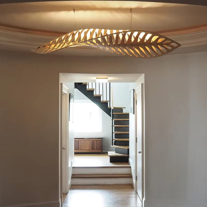 Minimalist Wood LED Chandelier