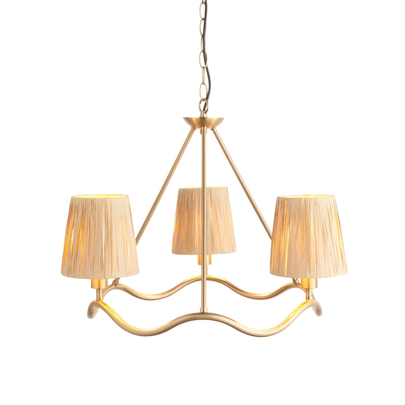 Luxia Tiverton 3-Arm Ceiling Pendant Light — Brushed Brass