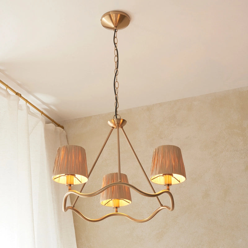 Luxia Tiverton 3-Arm Ceiling Pendant Light — Brushed Brass