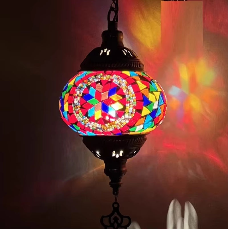 Turkish Mosaic Swan Table Lamp - Vintage Handcrafted Romantic Bedside Light