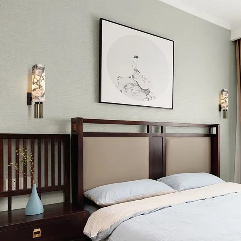 Luxury Marble Wall Lamp Nordic Led Lamp Dining Room Stairs Bedside Natural Sconce Creative Bedroom Wall Lamp Art Home Decor