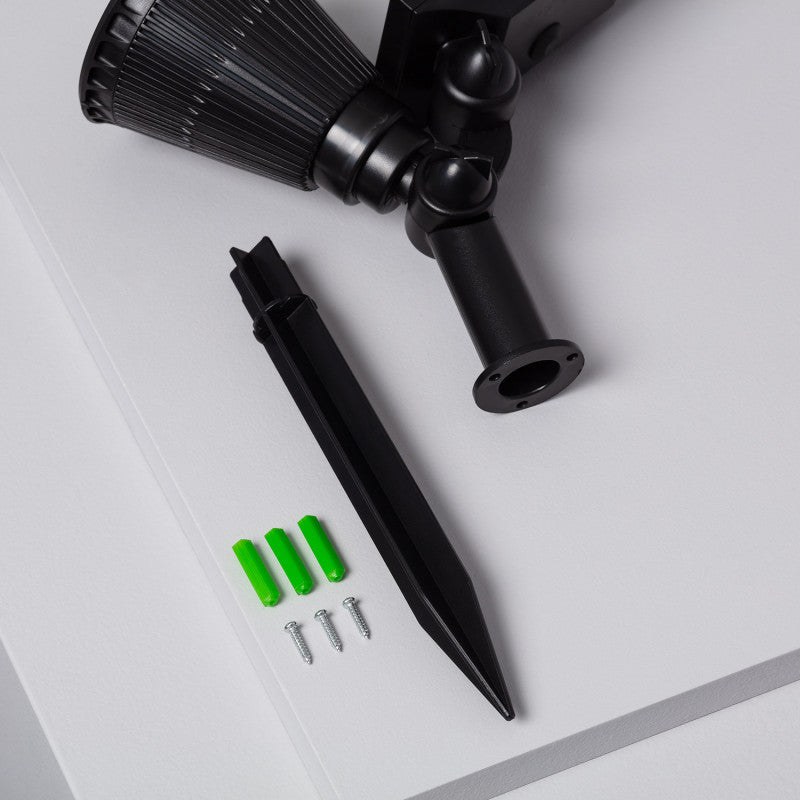 Suri Meillion Daylight Solar LED Spike Garden Spotlight – Black (IP65)