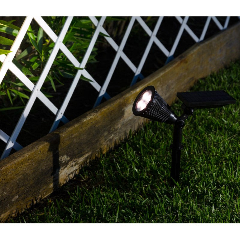 Suri Meillion Daylight Solar LED Spike Garden Spotlight – Black (IP65)