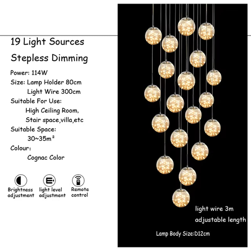 Modern Glass Ball LED Chandelier