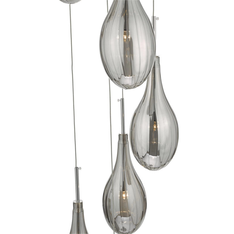 Dar Seta 6 Light Cluster Ceiling Pendant – Polished Chrome