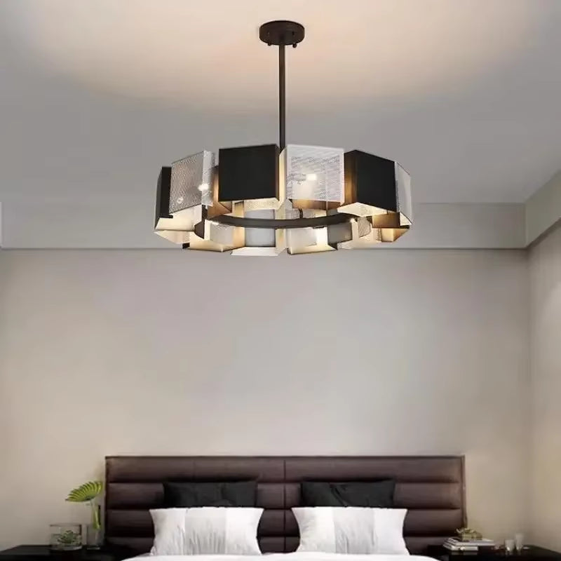 American Loft Led Chandelier Black Metal Pendant Chandelier Lamp Fixtures Indoor Lighting Home Decor Art Pendant Led Luminarias