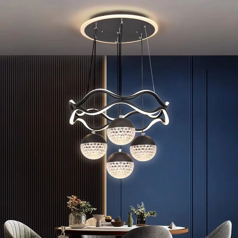 Modern LED Pendant Light Gold/Black Long Line Pendant Light for Restaurant Study Kitchen Office Coffee Home Decoration Luxury