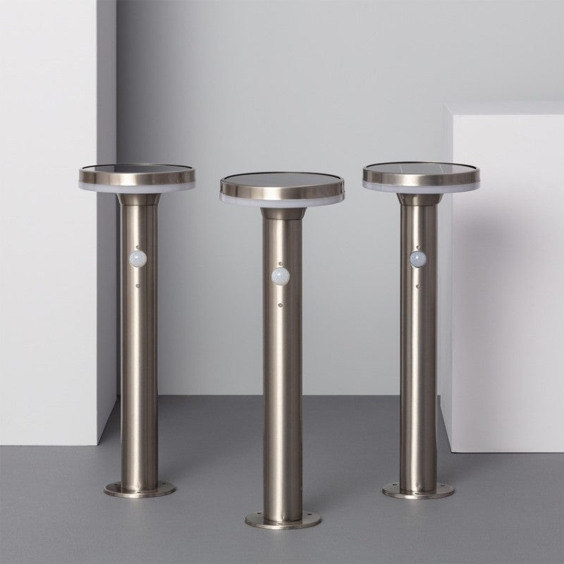 Helios 6W Cool White Solar LED Post Light with Motion Sensor – Stainless Steel (IP44)