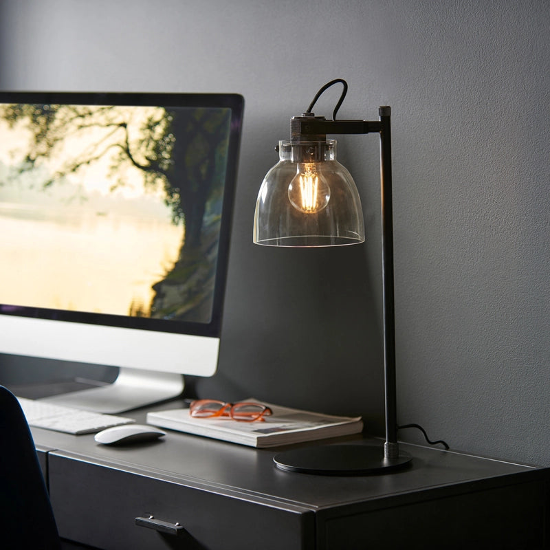 Luxia Tilly Tinted Glass Desk Lamp — Black Chrome