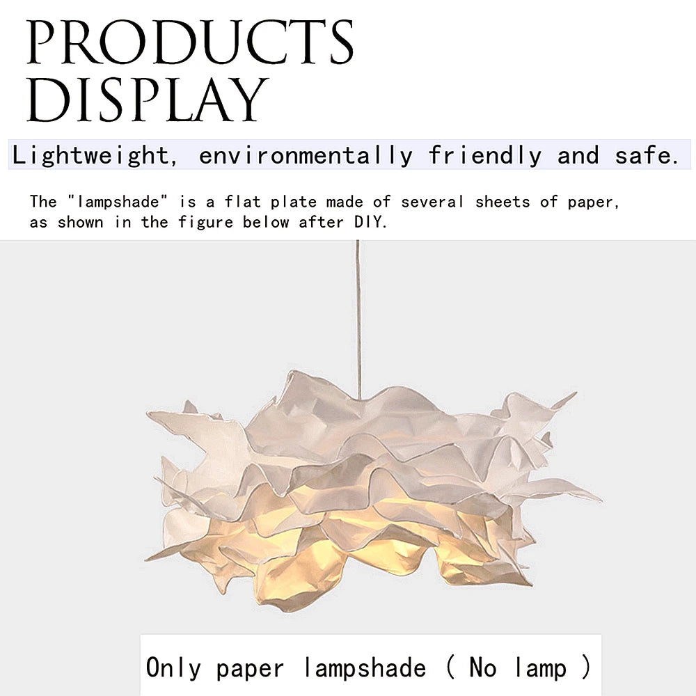 43cm DIY Cloud Flower Lampshade - Artistic Ceiling Pendant for Living Room, Bedroom, and Bar