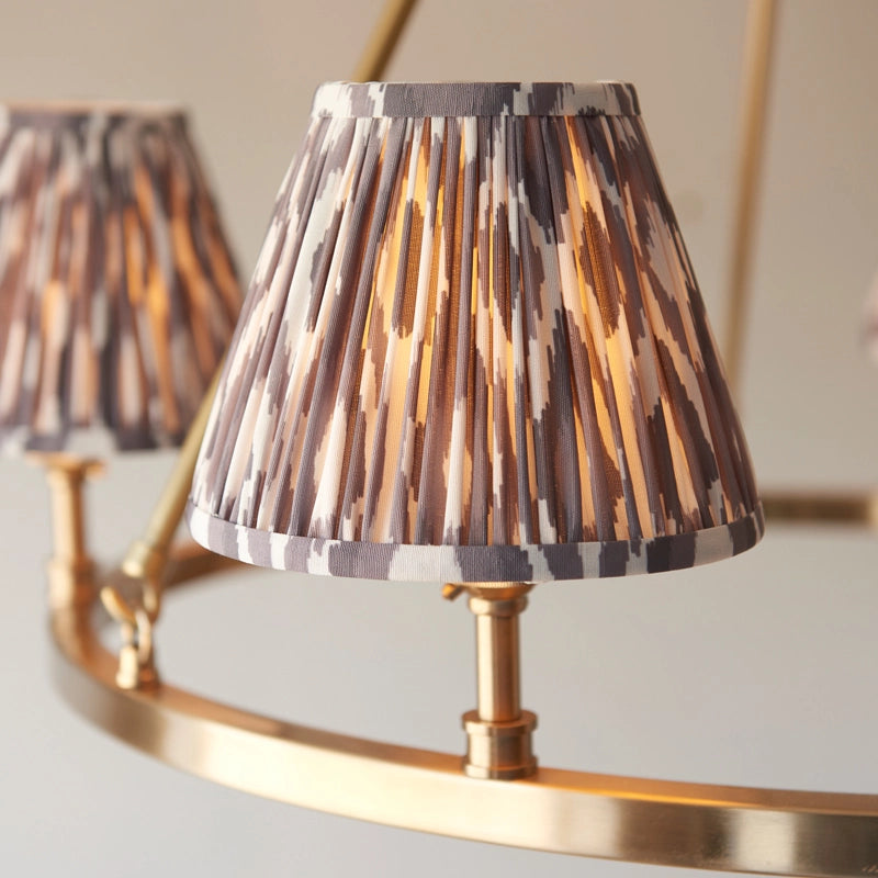 Luxia Chadwick 6-Arm Ceiling Pendant Light — Brushed Brass with Grey Shades