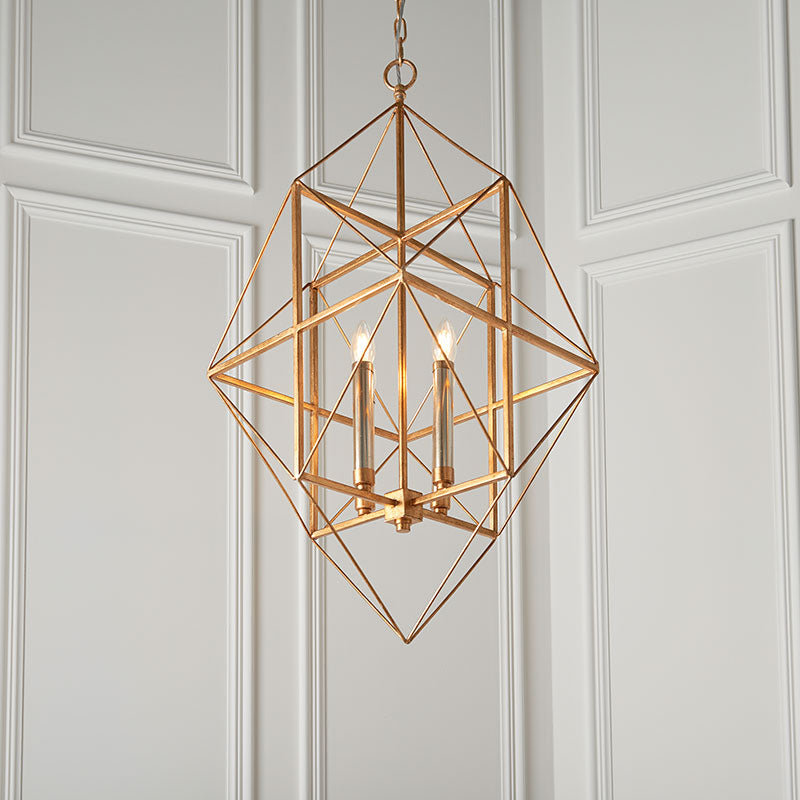 Luxia Tribeca 4 Light Chandelier — Antique Gold