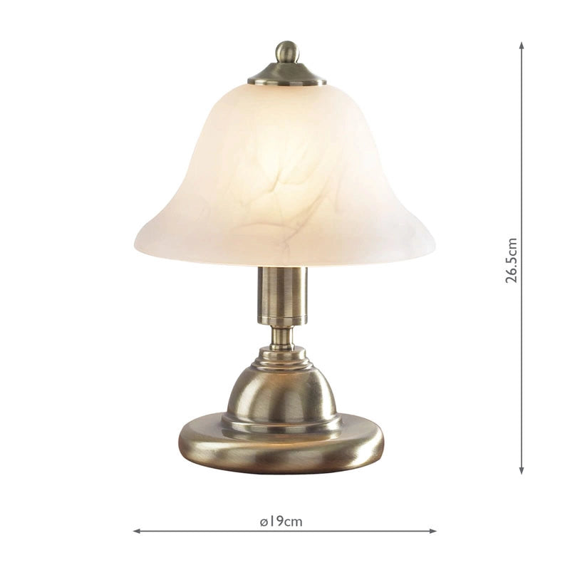 DAR Gloucester Touch Lamps – Antique Brass (Set of 2)