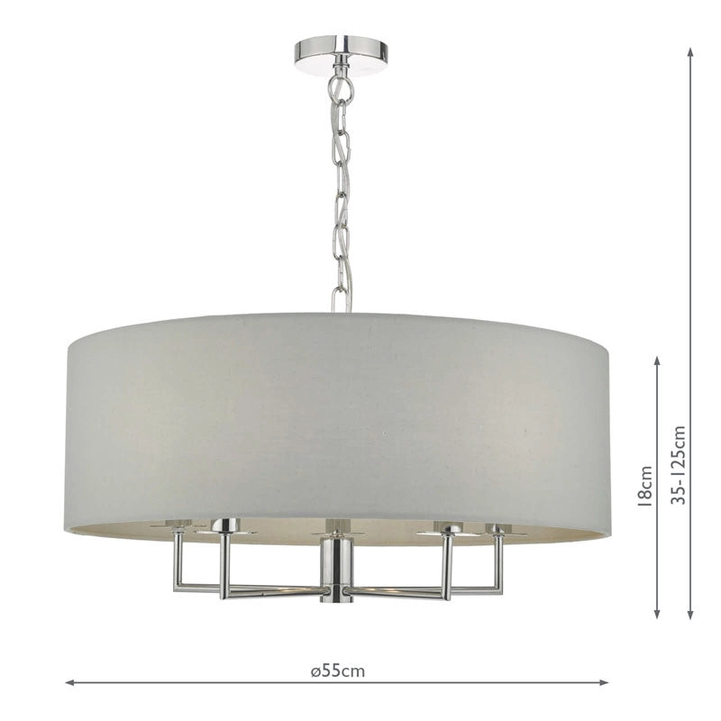 DAR Jamelia 5 Arm Ceiling Pendant Light – Grey