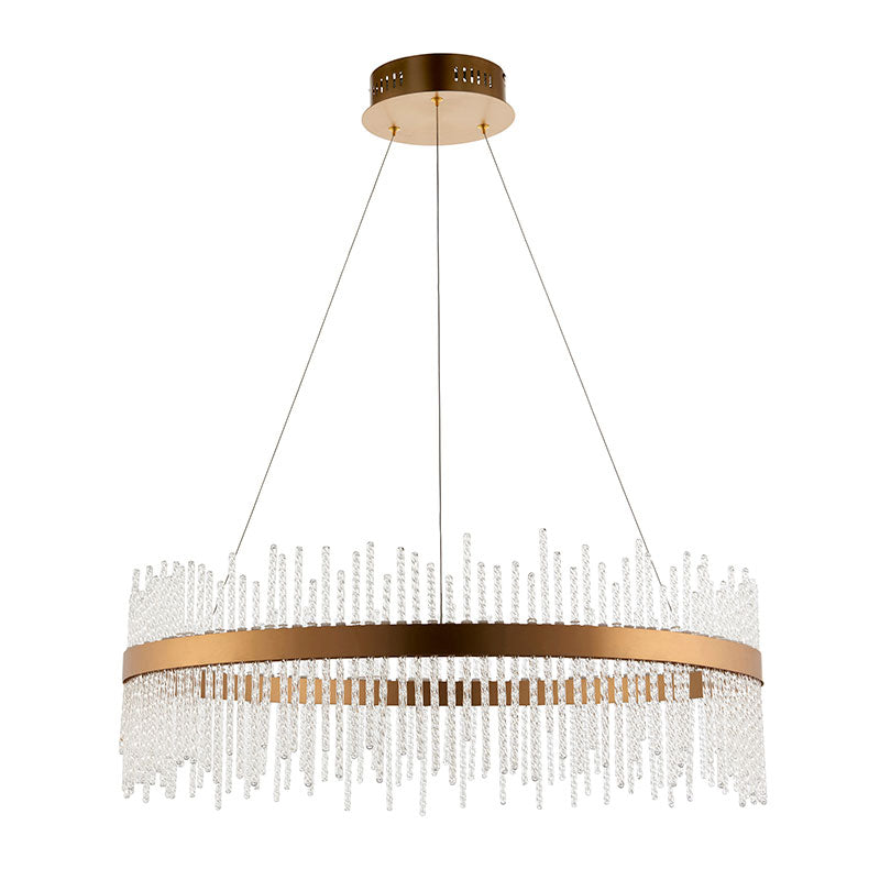 Luxia Langham 700 LED Glass Chandelier - Brushed Gold