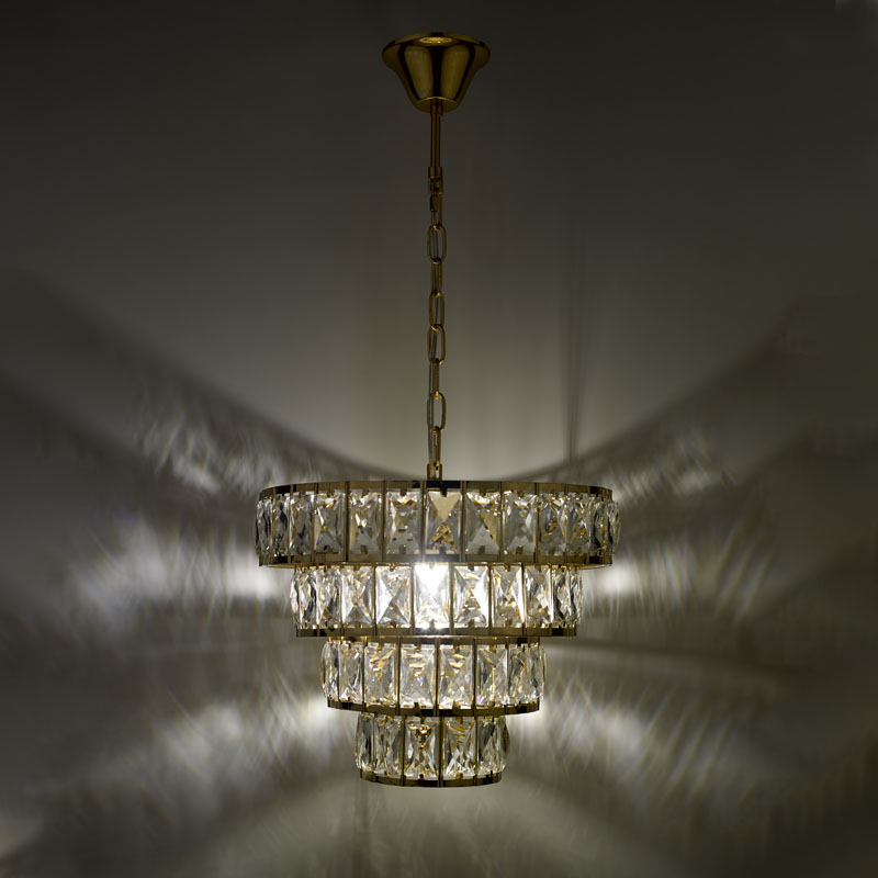 Dar Cerys Crystal Chandelier - Polished Gold