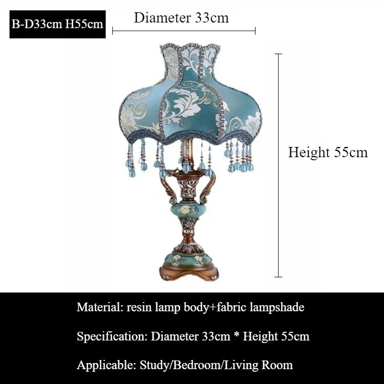 Princess European Desk Lamp with Minimalist Fabric Shade