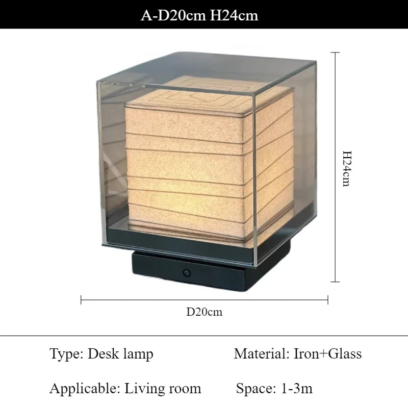 Nordic Square Glass Table Lamp