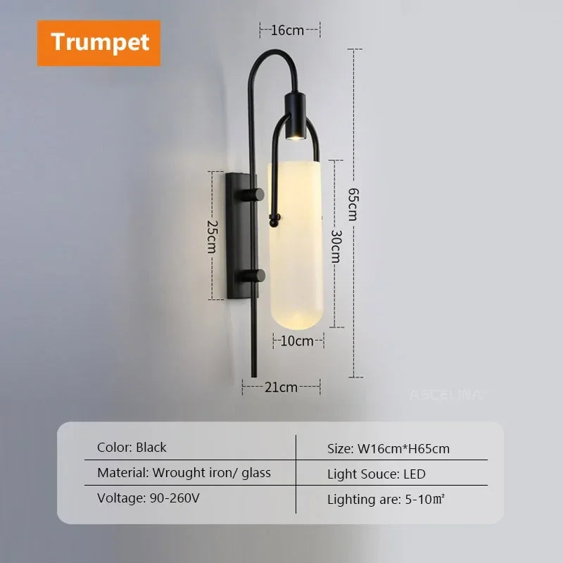 Modern LED Wall Light - Minimalist Glass Shade Sconce for Living and Bedroom Decor