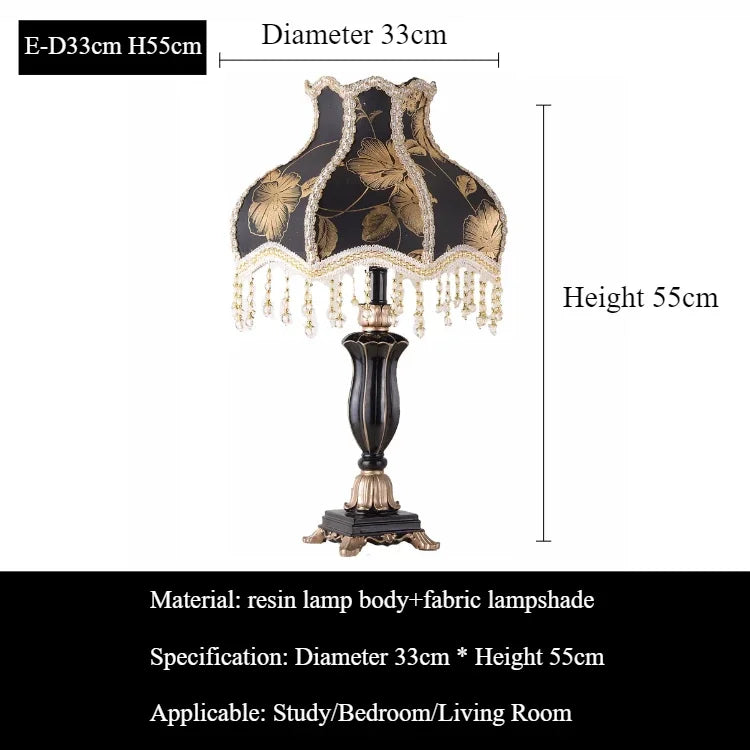 Princess European Desk Lamp with Minimalist Fabric Shade