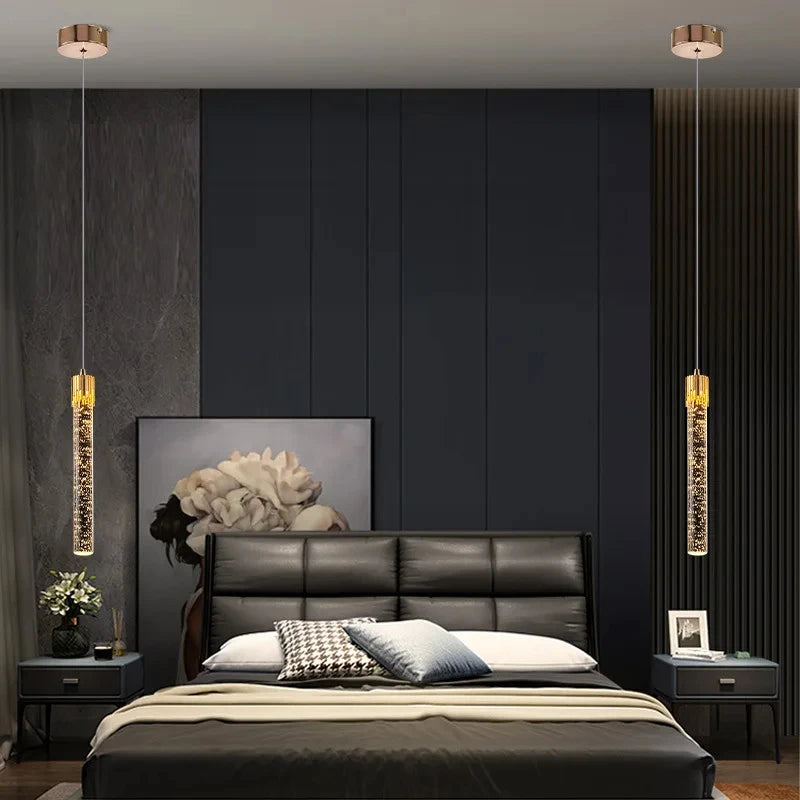 Nordic Crystal LED Pendant Lamp – Elegant Ceiling Light for Living Room & Bedroom