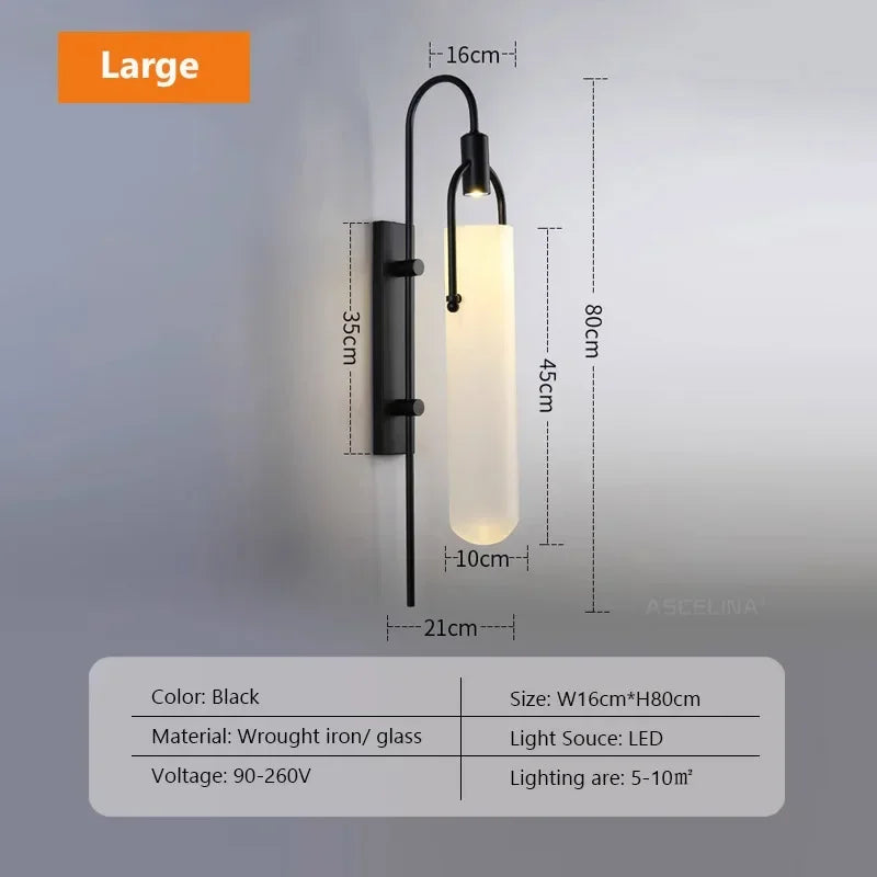 Modern LED Wall Light - Minimalist Glass Shade Sconce for Living and Bedroom Decor