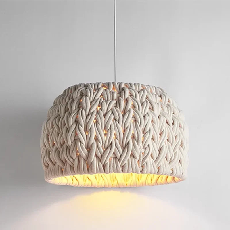 Hand-Woven Wabi-Sabi Chandelier – Elegant LED Pendant Light for Dining & Living Spaces